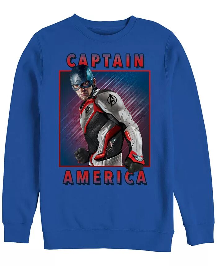 

Мужская толстовка Marvel Avengers Endgame Captain America Portrait, флис с круглым вырезом Fifth Sun, синий
