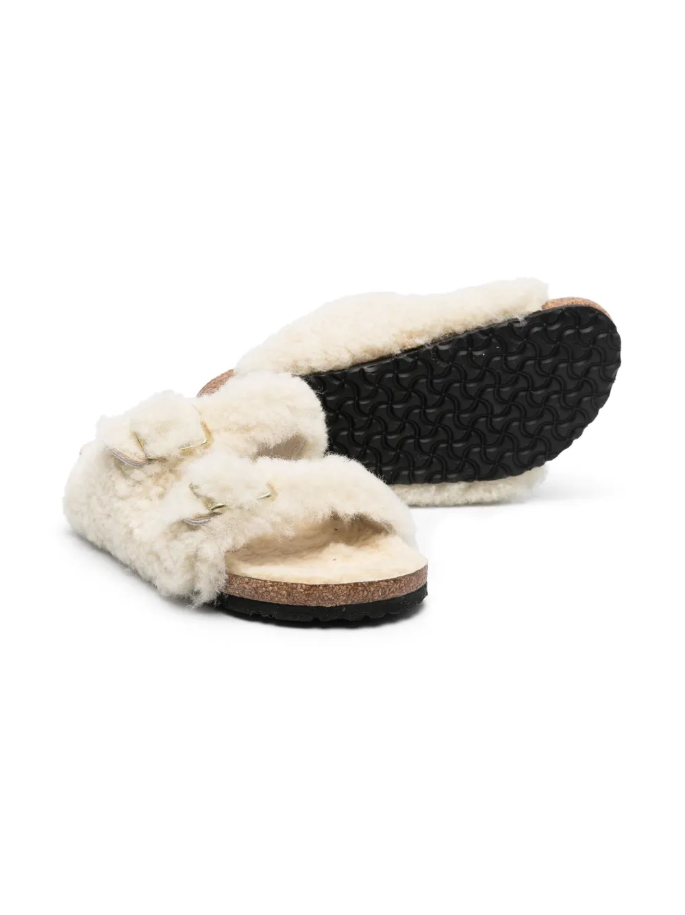 Сандалии arizona из овчины Birkenstock Kids, бежевый — фото 2