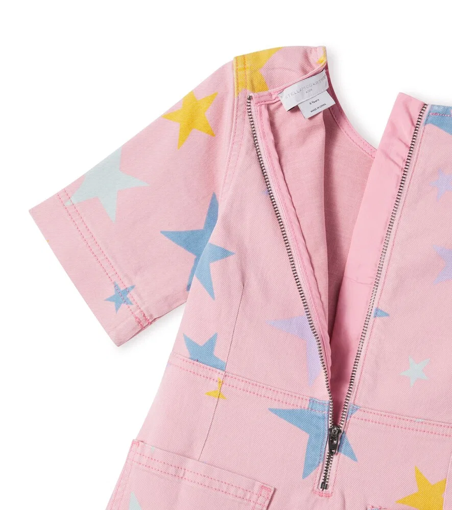 Джинсовое платье с принтом Stella McCartney Kids, розовый — фото 4