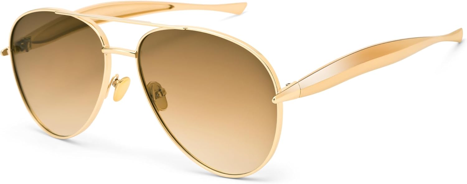 

Солнцезащитные очки Pro Acme Retro Gold Aviator для женщин и мужчин, большие солнцезащитные очки-авиаторы в стиле 70-х годов, модная металлическая оправа, Gold/Gradient Brown