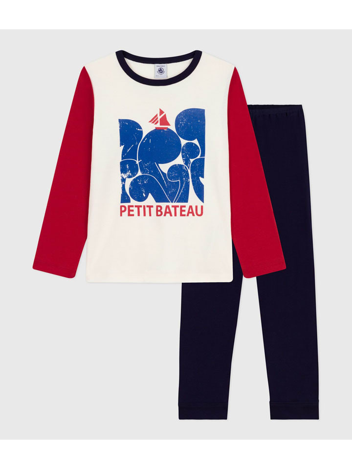 

PETIT BATEAU Пижама бело-красно-темно-синего цвета