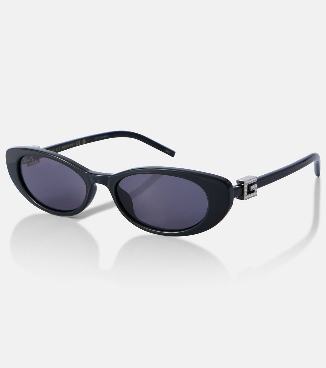 Солнцезащитные очки «кошачий глаз» с декором Gucci, цвет black-black-grey — фото 3