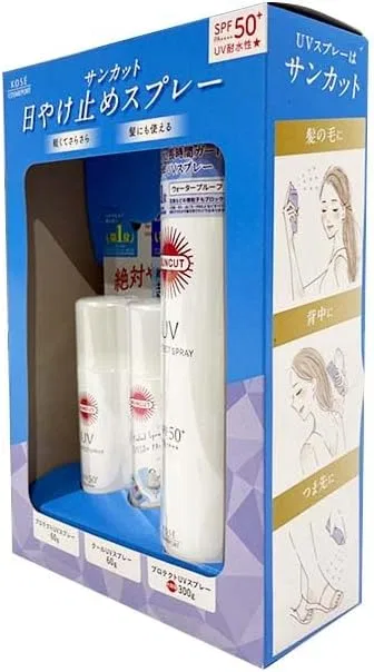 Спрей-солнцезащитный Suncut Protect UV SPF 50+ Kose, 300 г + 60 г x 2