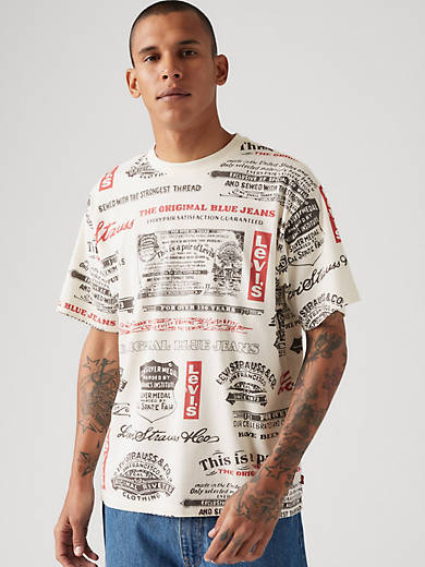 

Футболка с графическим принтом Vintage Fit Levi's, цвет Aop Egret - White