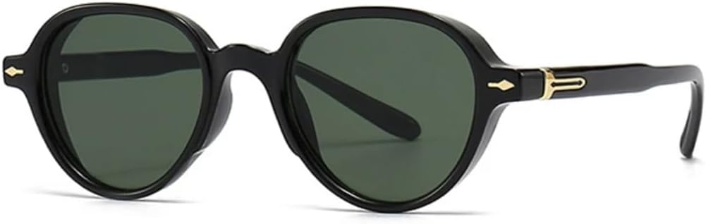 

Популярные овальные солнцезащитные очки для женщин и мужчин, градиентные, с защитой от УФ-излучения UV400, в стиле ретро, ​​с заклепками, в стиле панк UATXTAU, Black Dark Green