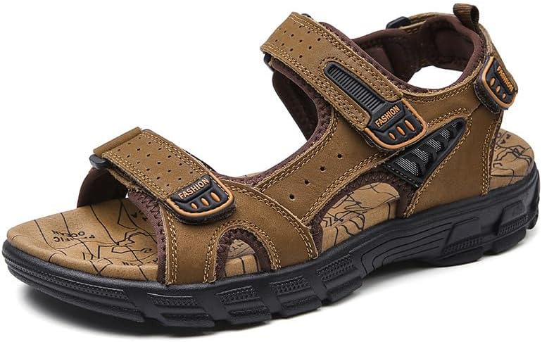 

Мужские спортивные сандалии с регулируемыми ремешками для активного отдыха, походов, с поддержкой свода стопы, открытым носком, для прогулок, летние пляжные сандалии Generic, коричневый