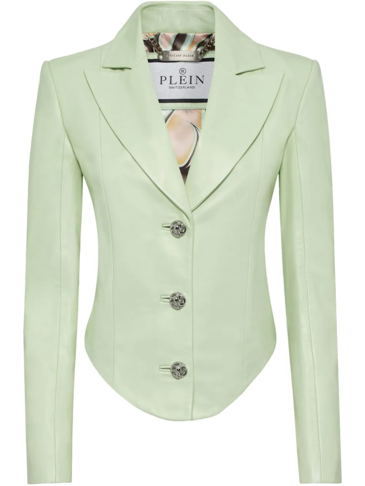 

Винтажный кожаный блейзер Philipp Plein, зеленый