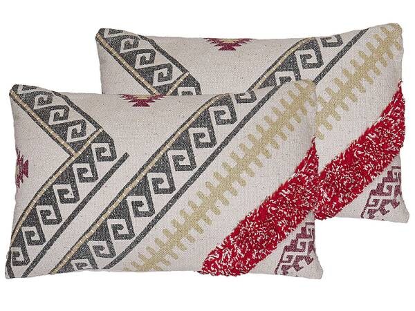 

Подушка Beliani 2 шт BETULA, 50x30x30 см цвет beige/grau/rot