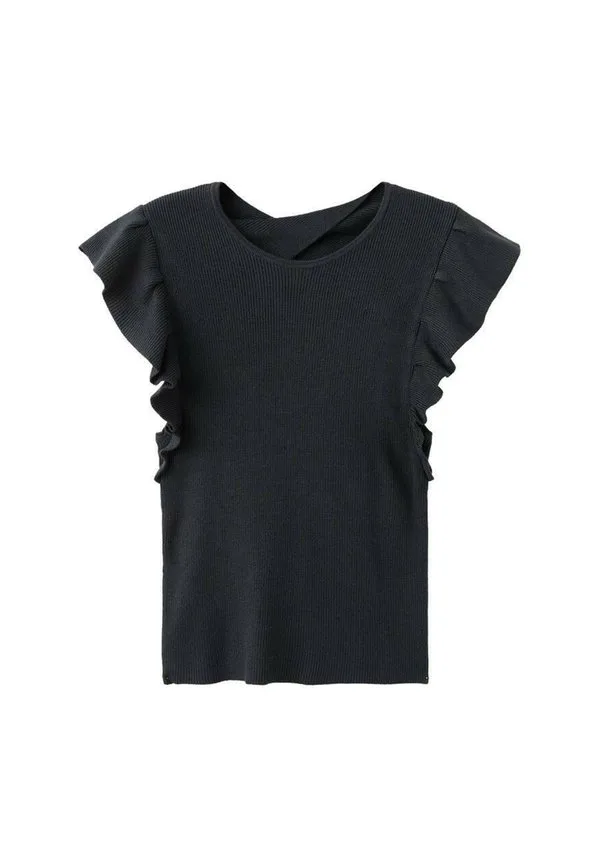 Простая футболка для подростков Mango Kids, Anthracite — фото 4