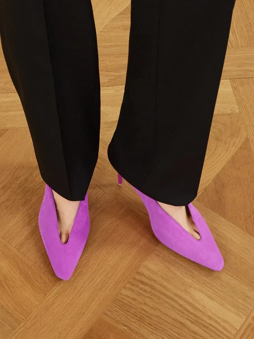 Туфли-лодочки Duchesse из замши BALENCIAGA, розовый — фото 2