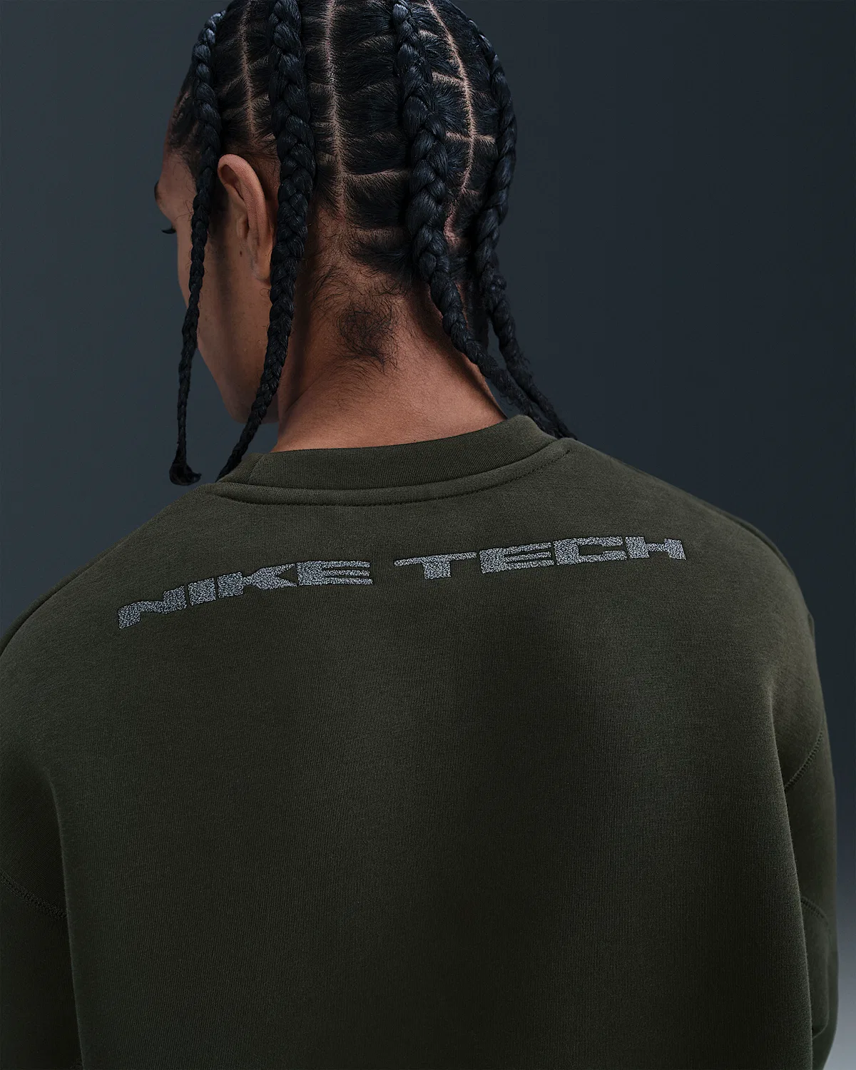 Мужское флисовое поло с отражающими элементами Nike Tech, Sequoia/Black — фото 2