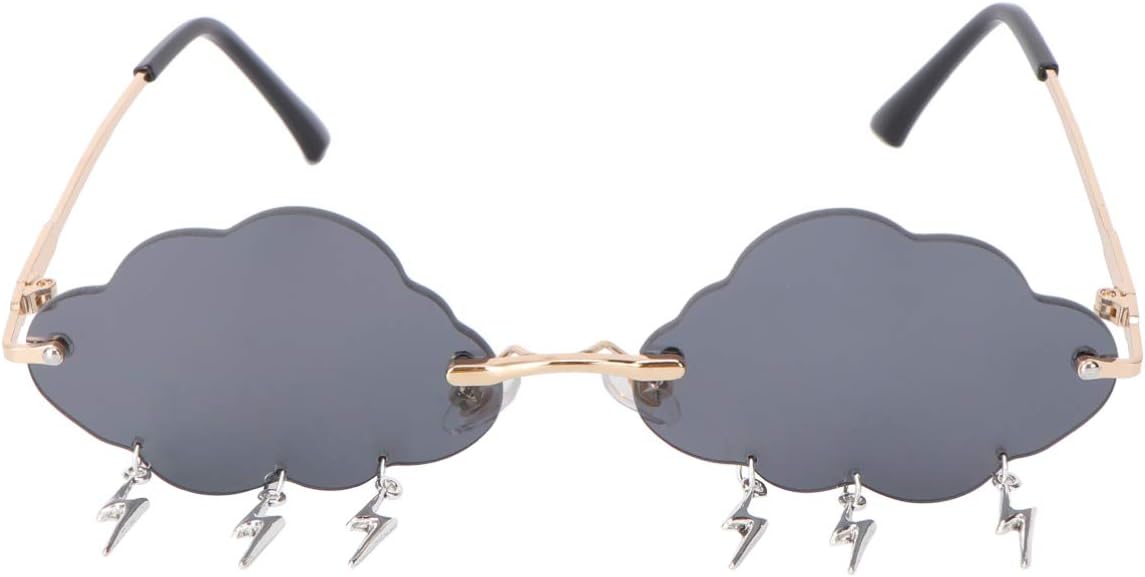 

ABOOFAN Серые безободковые милые солнцезащитные очки для женщин, модные винтажные солнцезащитные очки в форме облаков, женские и мужские очки с кисточками в форме облаков, реквизит для фотосессий, Grey