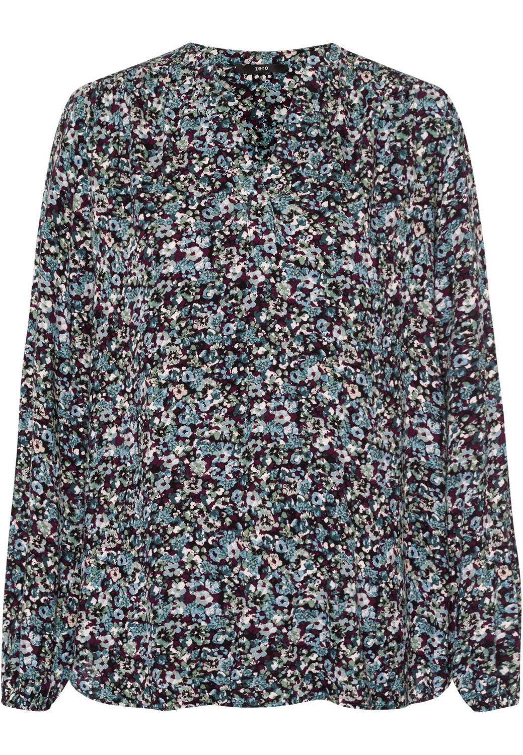 

Блузка из крепа с цветочным принтом Zero, синий