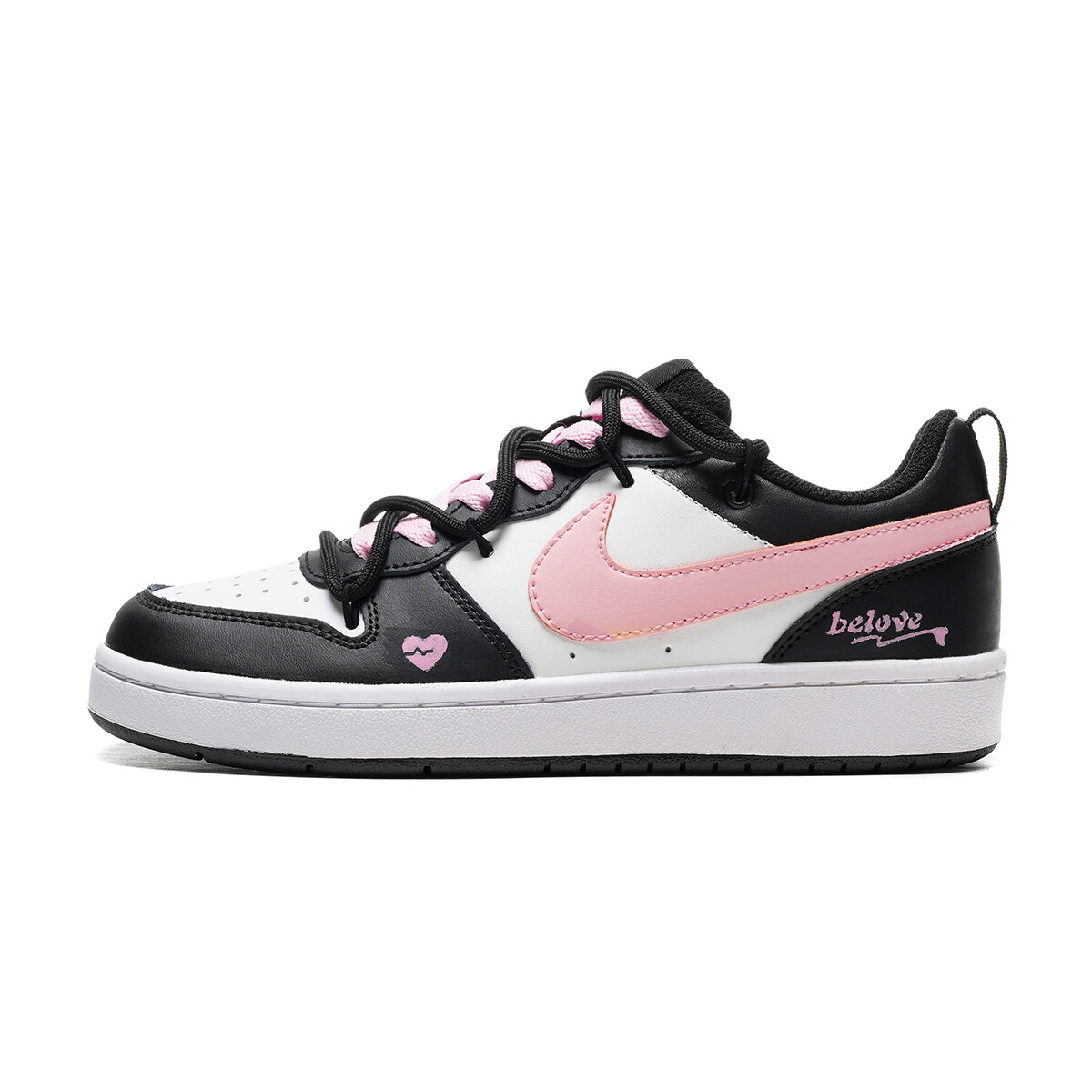 

Кроссовки Nike Court Borough Kids' Skateboarding Shoes Grade School, черный/розовый