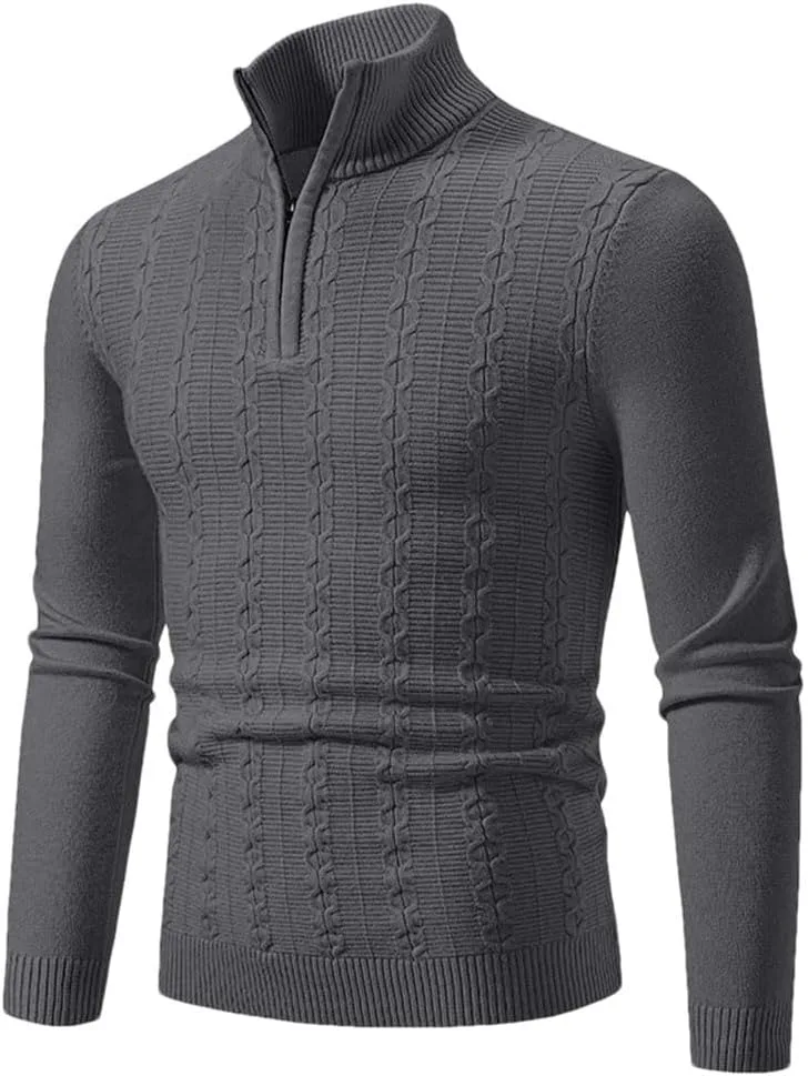 

Мужской полузастёгивающийся вязаный пуловер