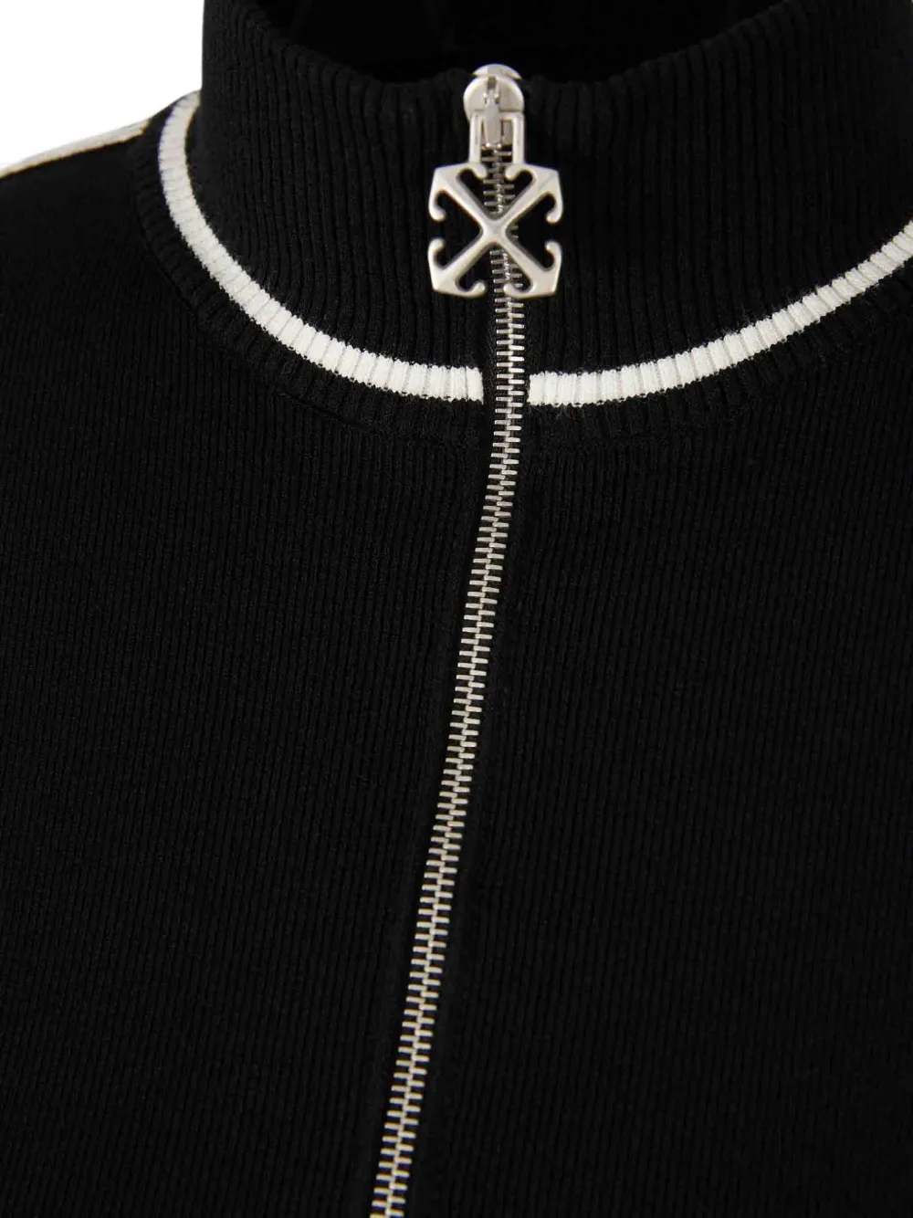 Платье с полосатым декором и застежкой-молнией Off-White, черный — фото 4