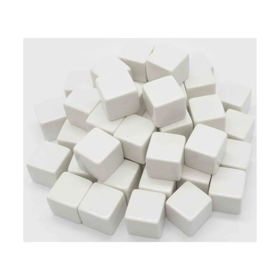 

d6 16 мм пустой белый (50), Dice - Blank Dice