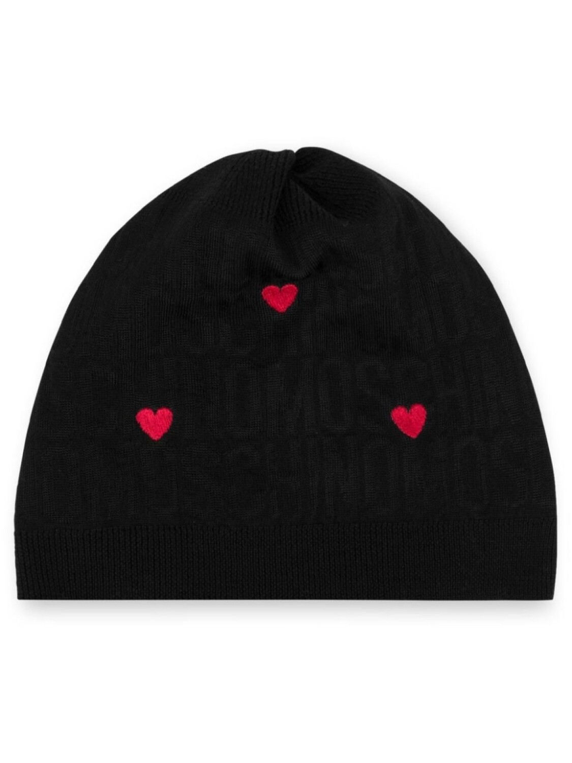 

Moschino шапка бини из смесовой шерсти с вышивкой, черный