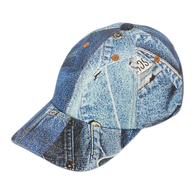 

MOSCHINO Хлопковая бейсболка женская джинсового синего цвета, Denim Blue
