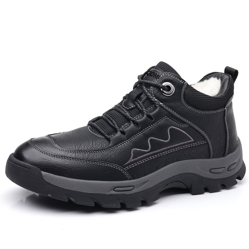 

XIMO BULL Ботинки Warm Wear-Resistant Height Increasing Slip-Resistant Coverage Ankle-Length Snow Boots Men's Black