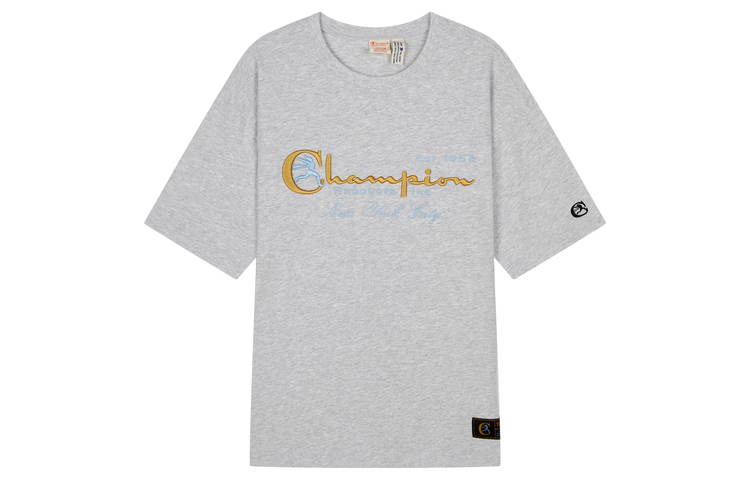

Футболка с короткими рукавами, европейская версия, унисекс Champion, серый