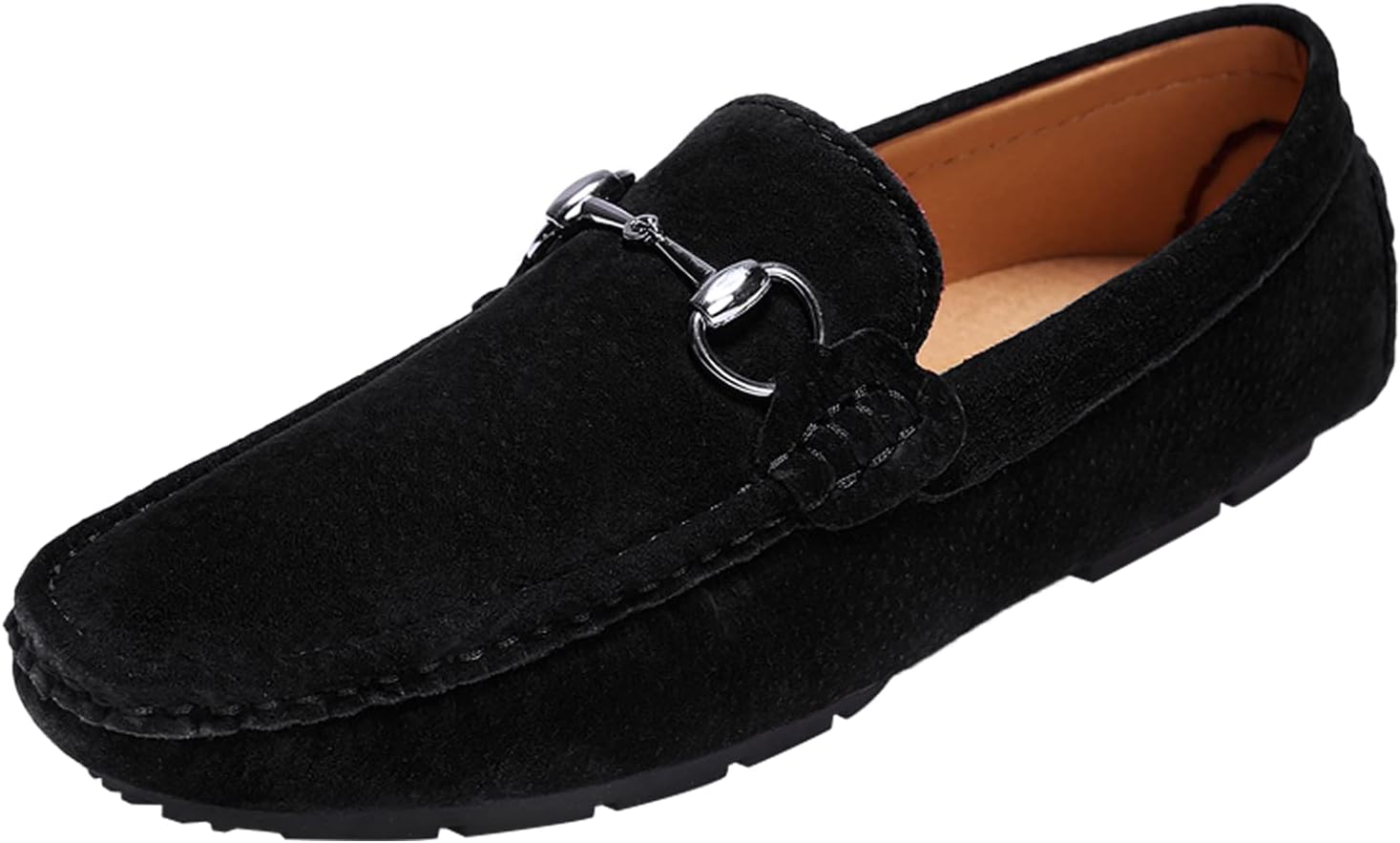 

Мужские повседневные кожаные лоферы Asifn, модные прогулочные туфли без застежек, легкая обувь для вождения, черный