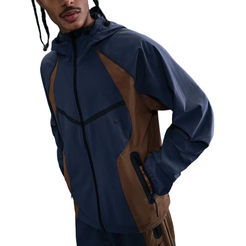 Куртка мужская Tech Dri FIT Woven Color Block Windrunner свободного кроя Nike, Thunder Blue