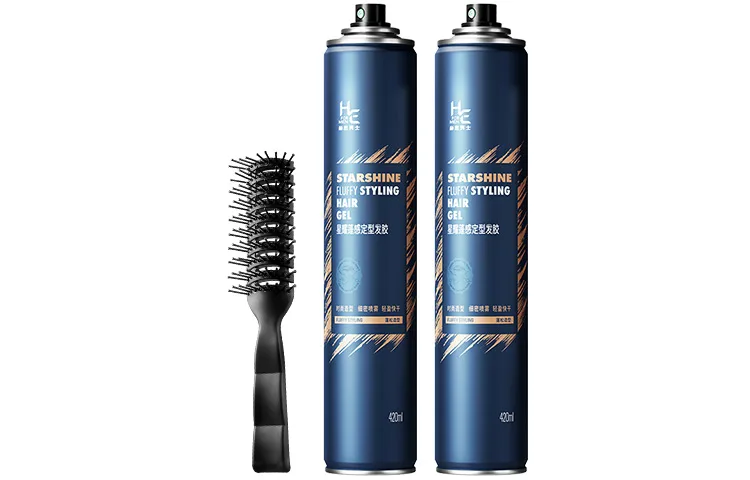 H&E Глина для волос с лаком для укладки и долговечным ароматом, 2 bottles of 420ml blue hairspray + ribs comb