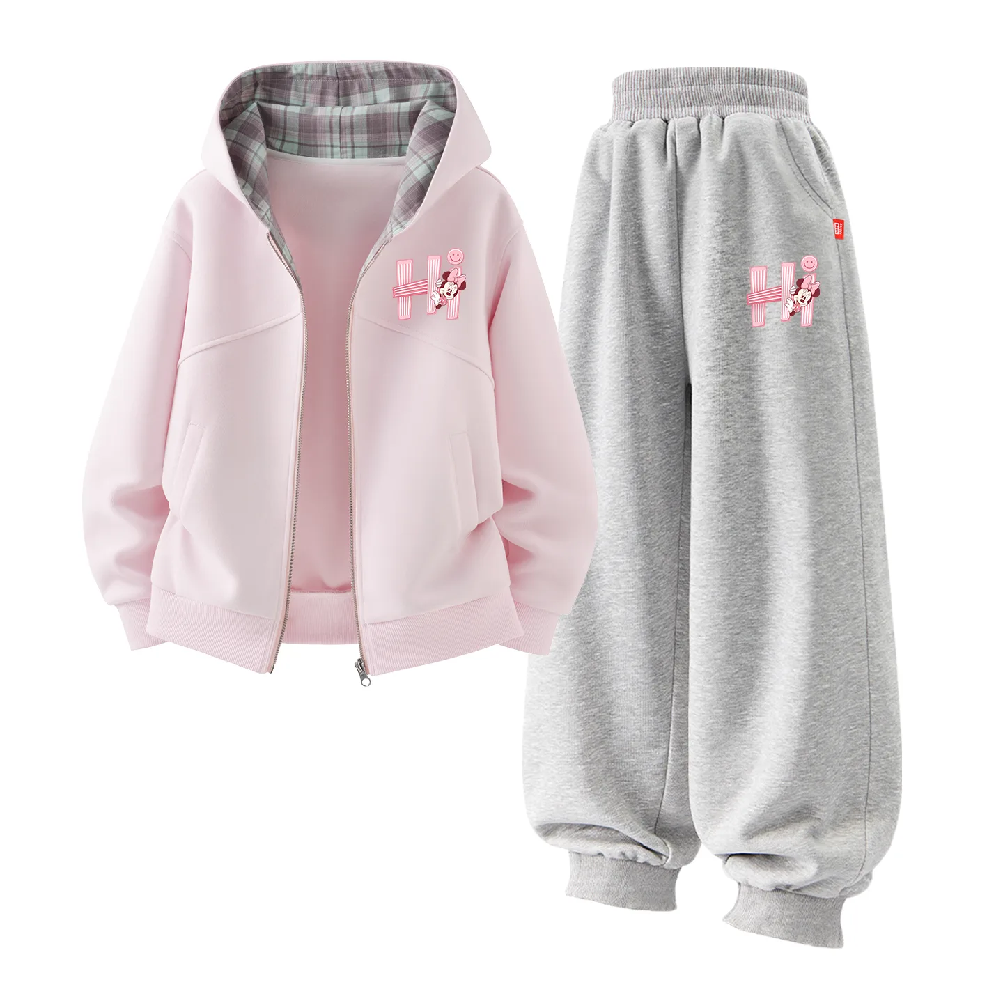 Детская повседневная спортивная футболка с круглым вырезом Disney, Di Surprise K Cherry Blossom Pink+Di Surprise K Gray — фото 3