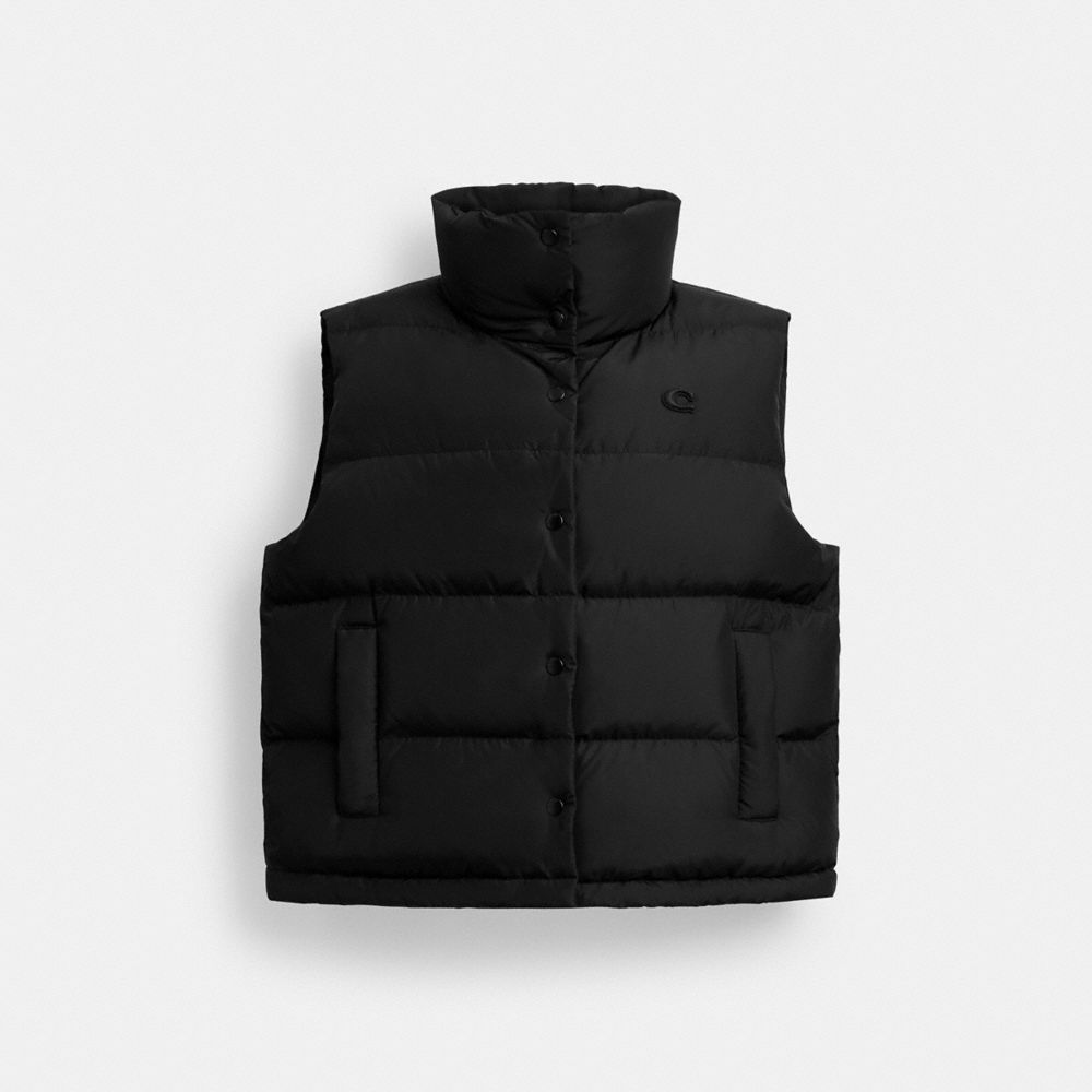 

Жилет Coach Puffer Vest In Recycled Polyester, черный