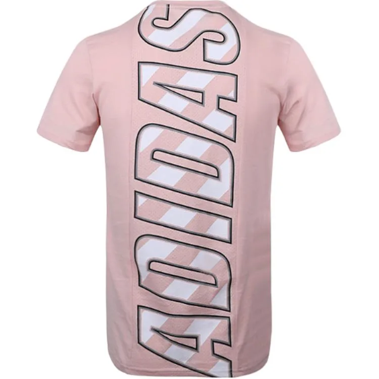 Adidas Neo Футболка мужская Pink Crew Neck Moderate Straight Fit — фото 3