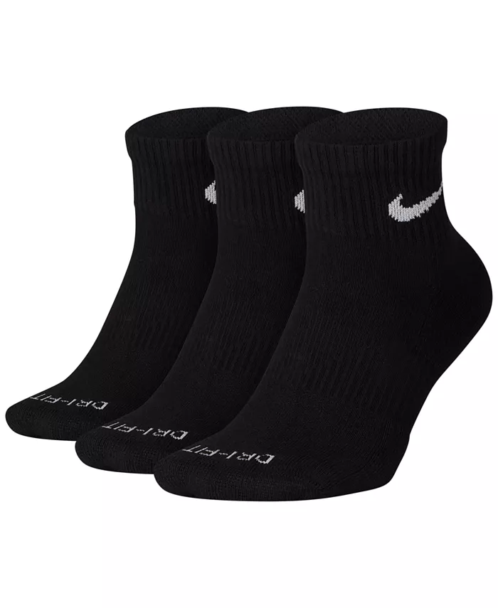 

Унисекс носки Dri-FIT Cushion Quarter 3 пары Nike, черный