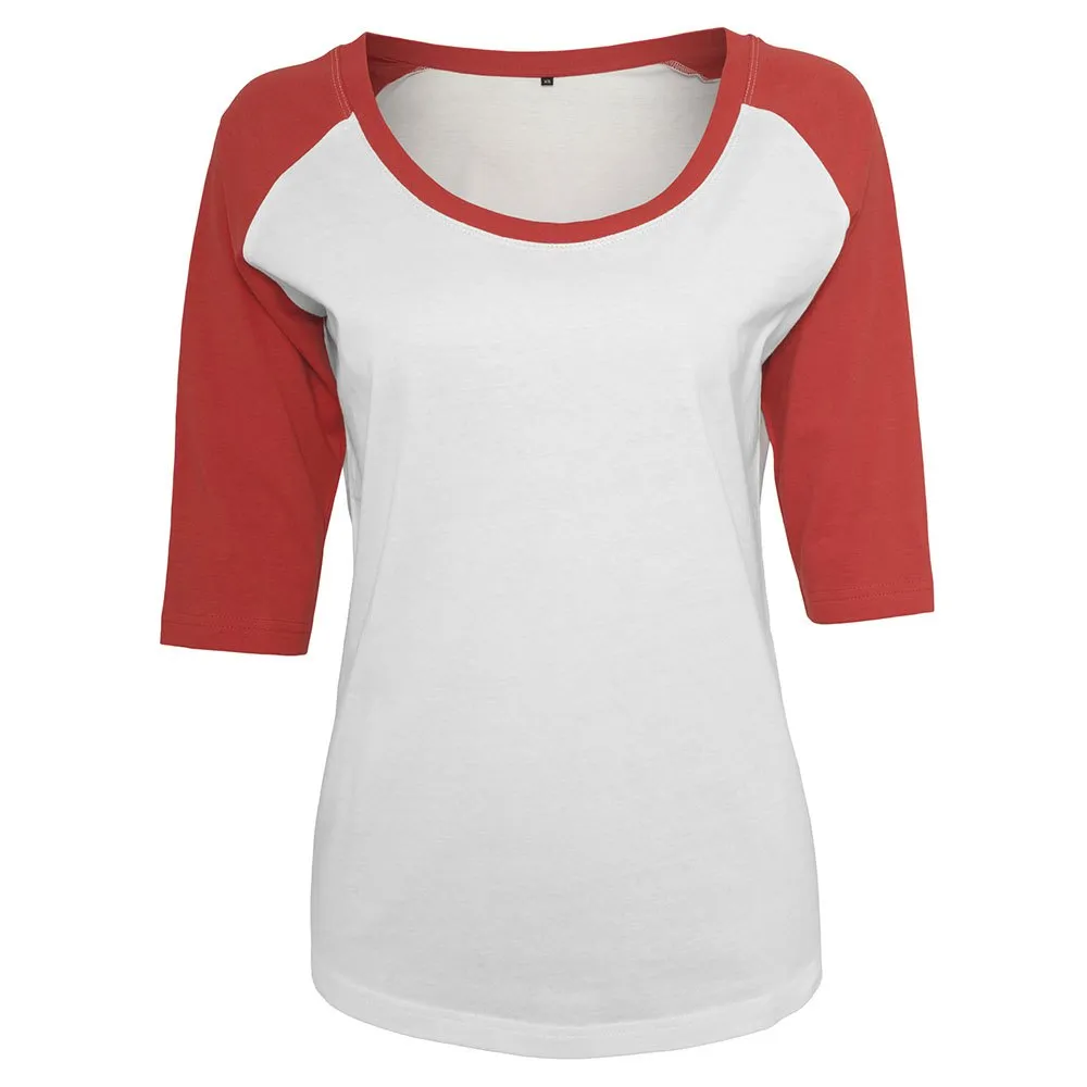 

Футболка Build Your Brand 3/4 Contrast Raglan 3/4 sleeve, белый
