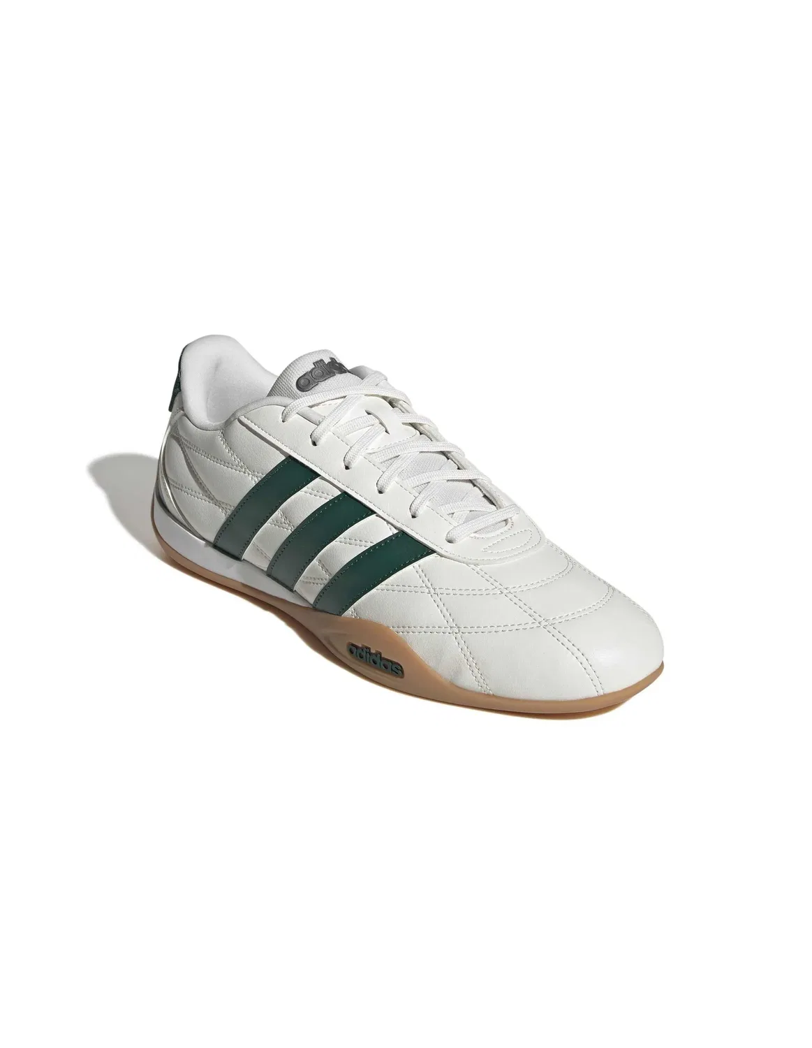 Кроссовки низкие из кожи и текстиля Adidas, белый/зеленый/бежевый