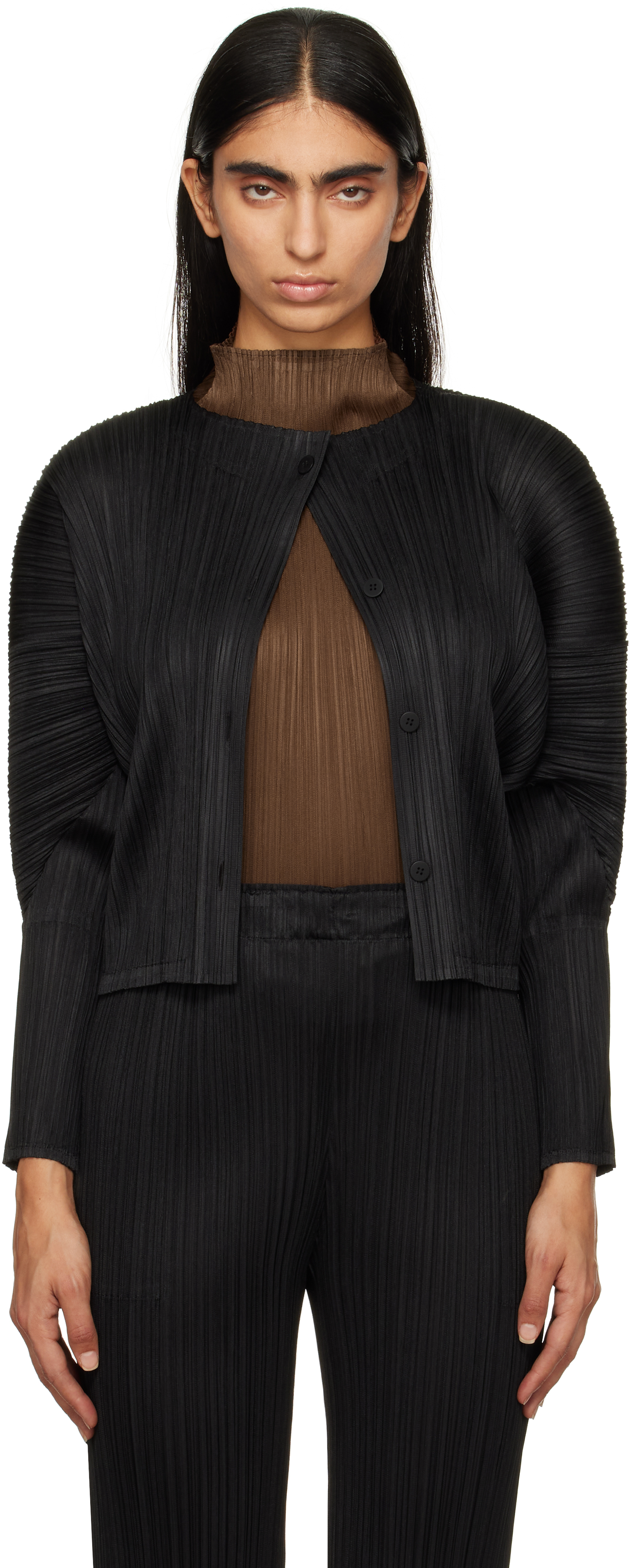 

Кардиган Monthly Colors October PLEATS PLEASE ISSEY MIYAKE, черный