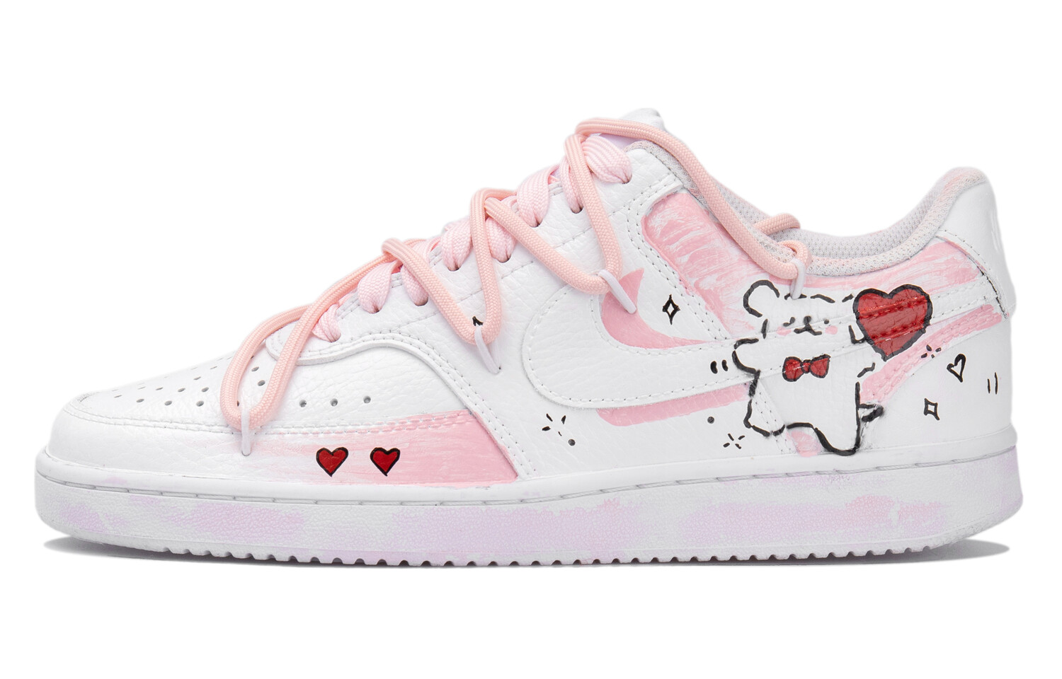 

Кроссовки Nike Court Vision 1 Skateboard Shoes Women's Low-Top White Pink
