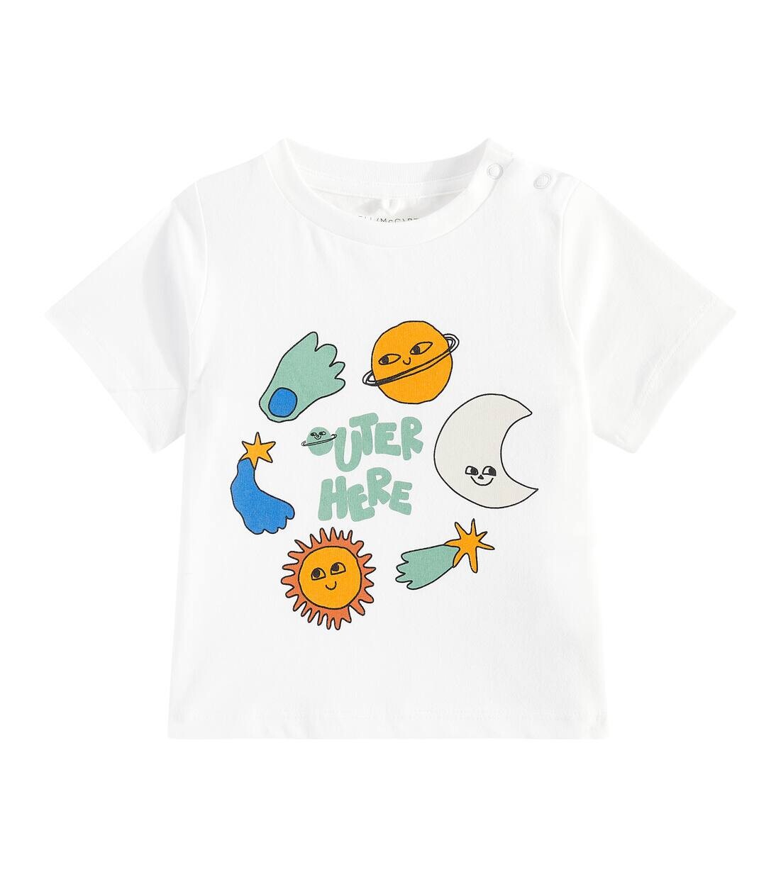 

Футболка из хлопка с принтом для малышей Stella Mccartney Kids, слоновая кость