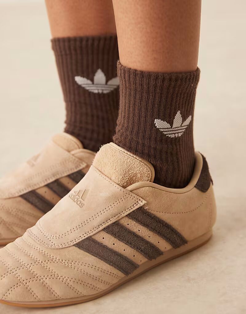 Кроссовки для тхэквондо Adidas Originals светло-коричневого цвета — фото 2