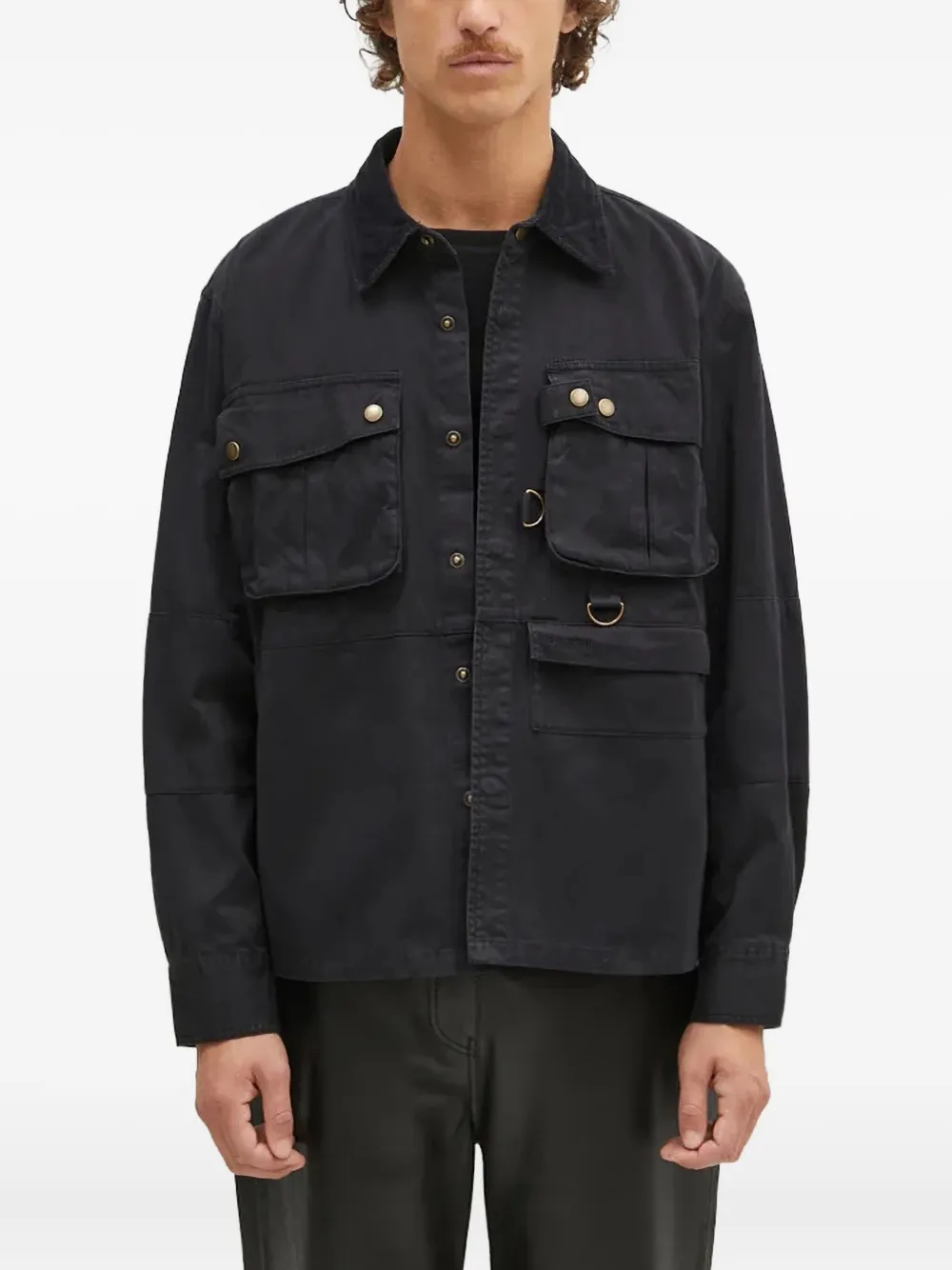 

Вельветовая куртка с карманами Barbour, черный