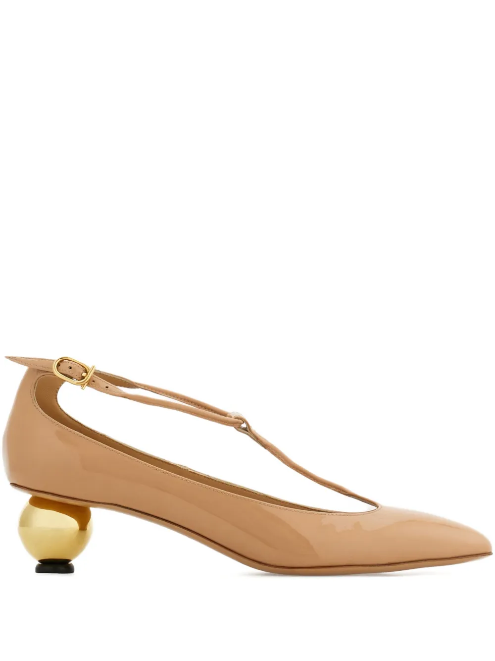 Туфли на скульптурном каблуке Ferragamo, нейтральный