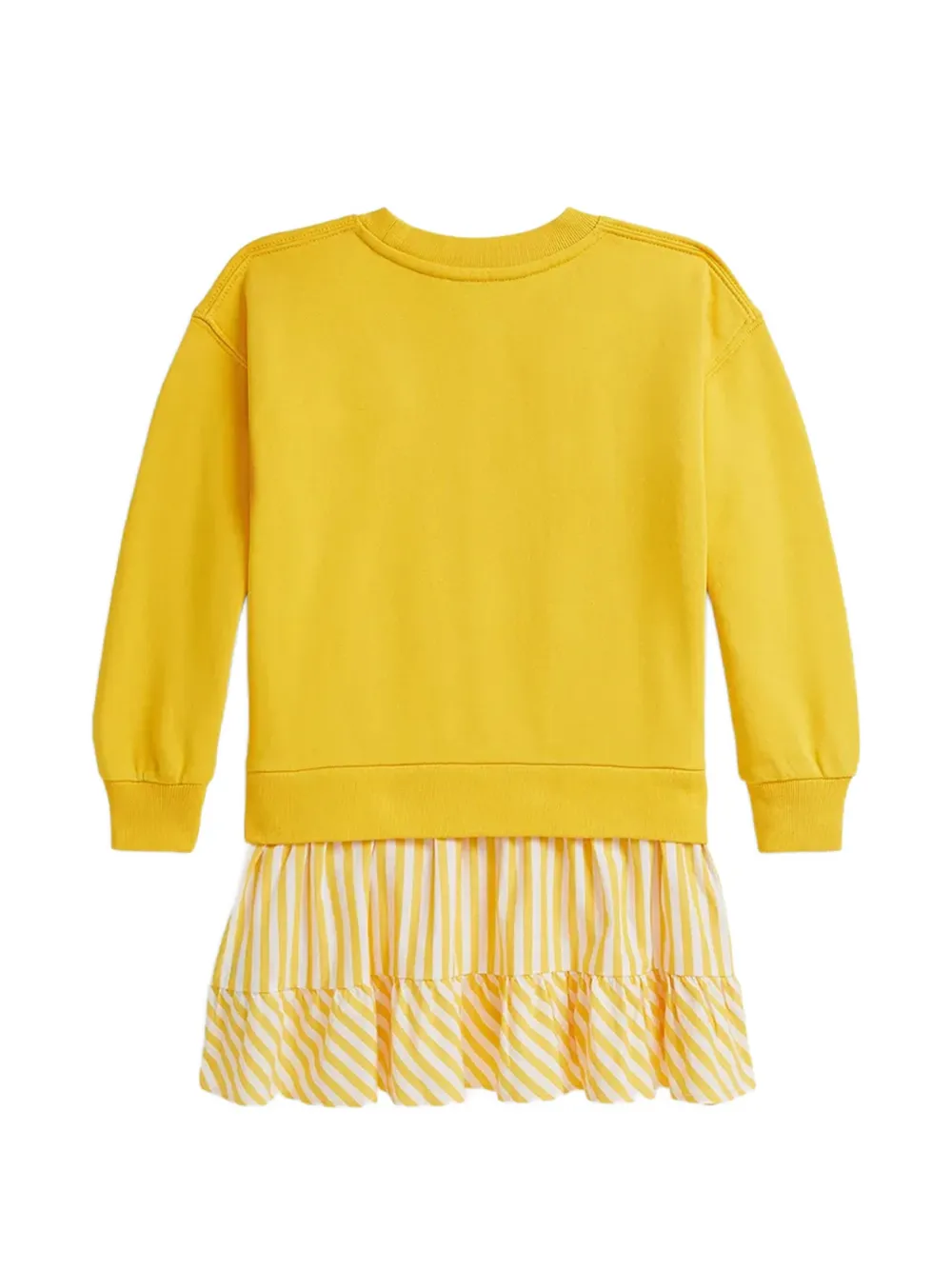Полосатое платье с рюшами Polo Ralph Lauren Kids, желтый — фото 2