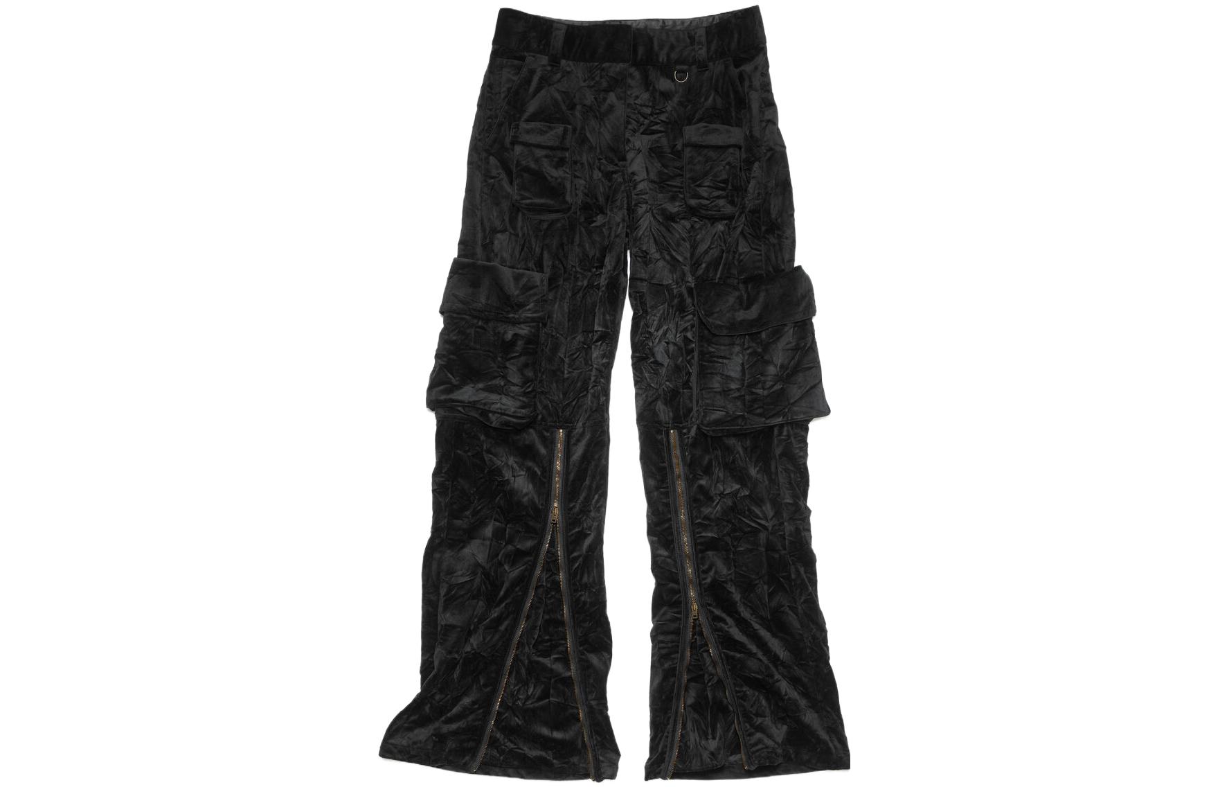 

Бархатные брюки-карго Acne Studios, черный
