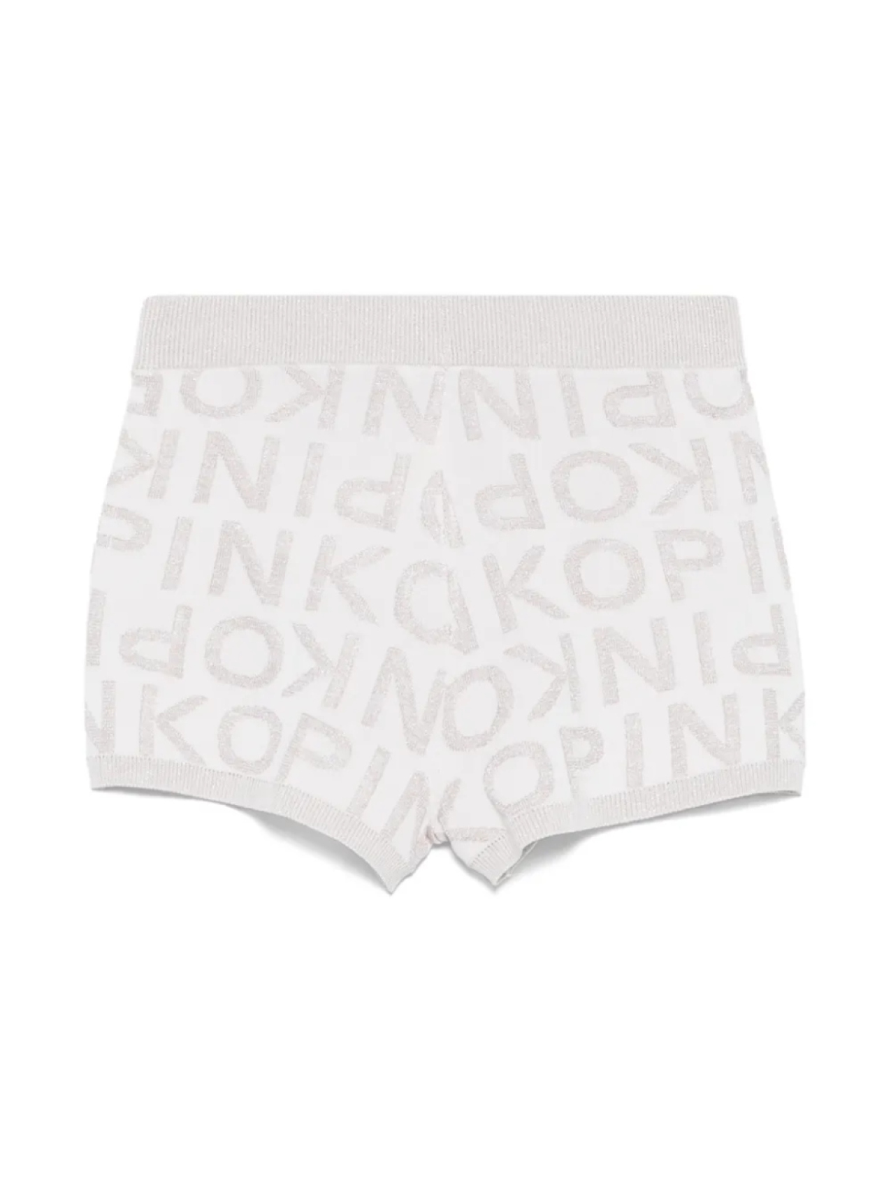 Шорты Pinko Kids с жаккардовым принтом и логотипом, белый — фото 2