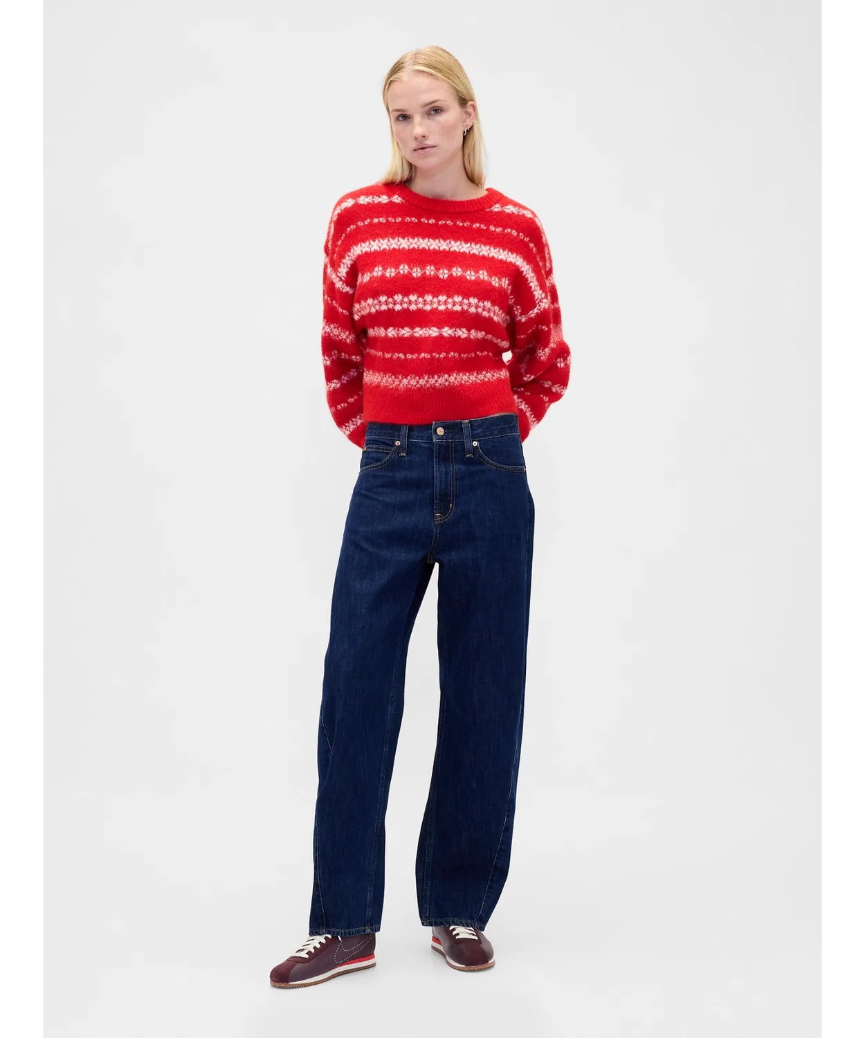 Свитер оверсайз Gap из переработанного полиэстера, красный — фото 3