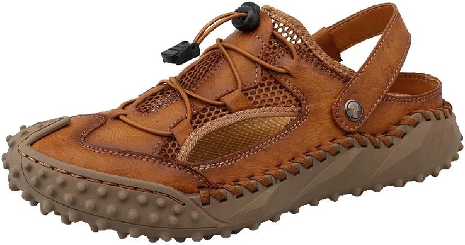 

Мужские повседневные сандалии Asifn из кожи, летние дышащие пляжные туфли, противоскользящие, удобные для ношения, для походов, путешествий и спорта, коричневый