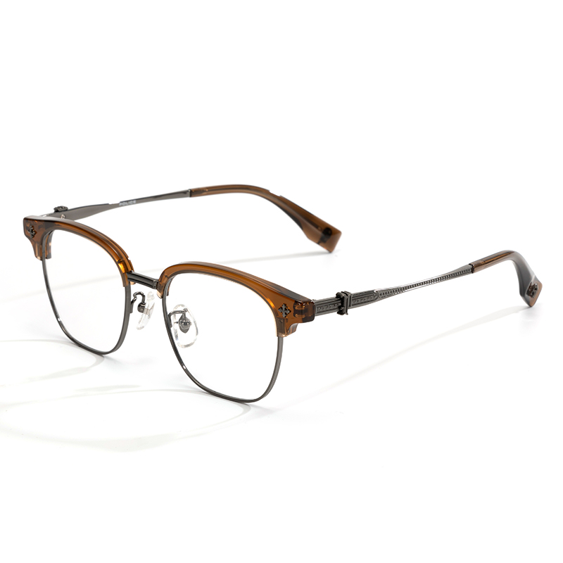 

Police Титановые очки в стиле бровей унисекс, VPLT23K-0958 Dark Tea Brown+Bright Gunmetal Scan
