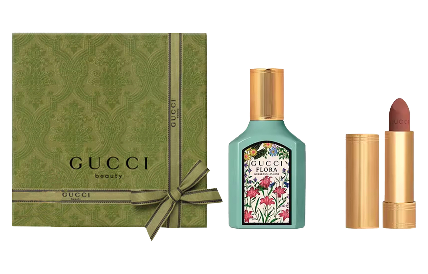 Помада dreamy jasmine с бархатно-матовым финишем наборы парфюма eau de parfum edp ароматическая композиция scent profile GUCCI, Two-Piece Set: Dreamy Jasmine Scent Women's Perfume 30ml+#208 Velvet Lipstick — фото 2