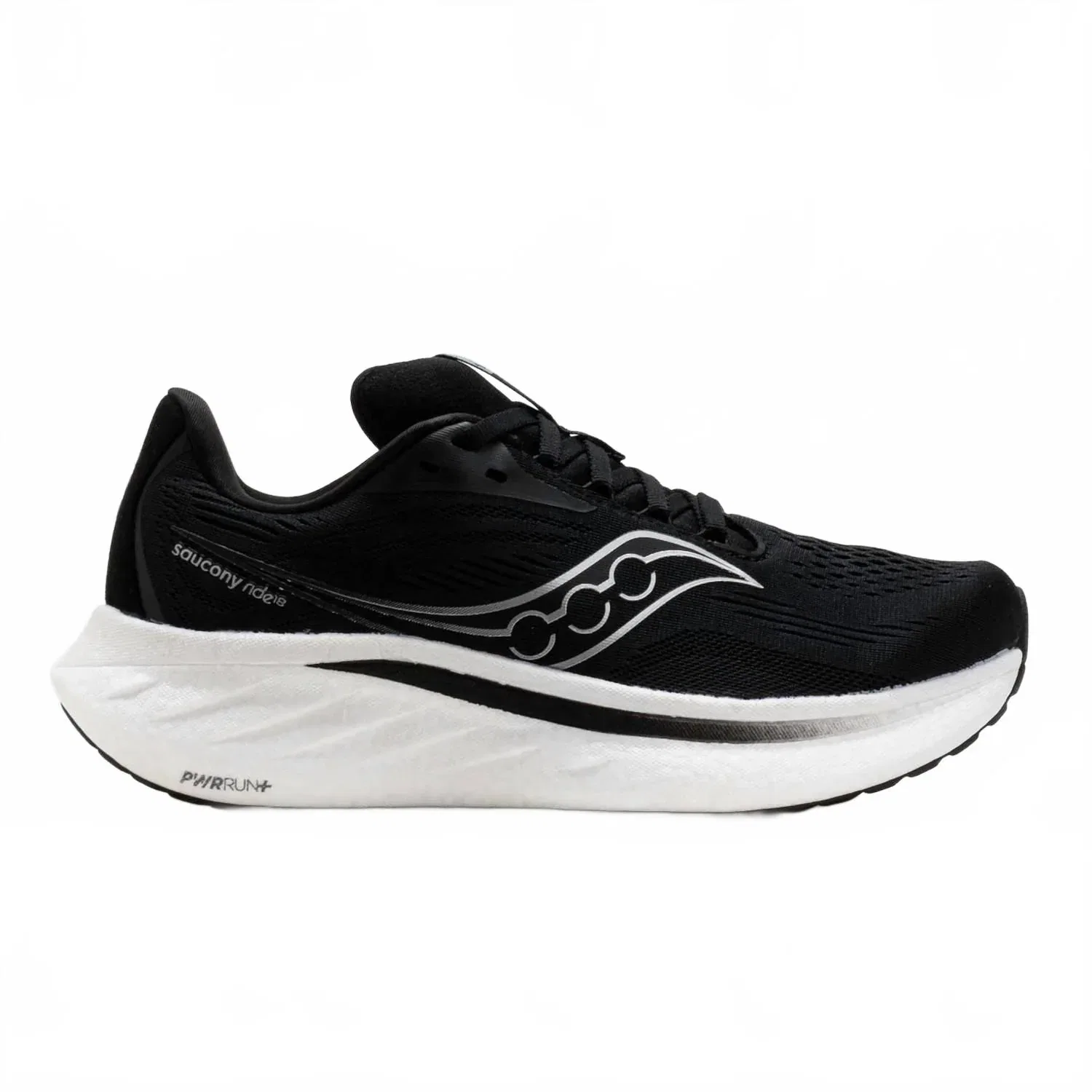 SAUCONY Мужские беговые кроссовки Ride 18 в черно-белом цвете