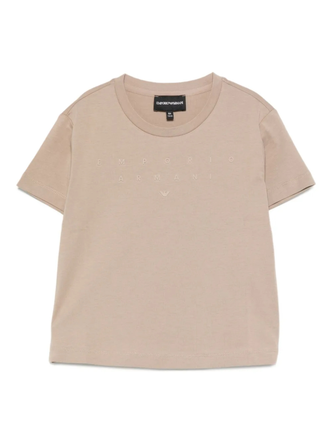 

Футболка из хлопка с аппликацией логотипа Emporio Armani Kids, нейтральный