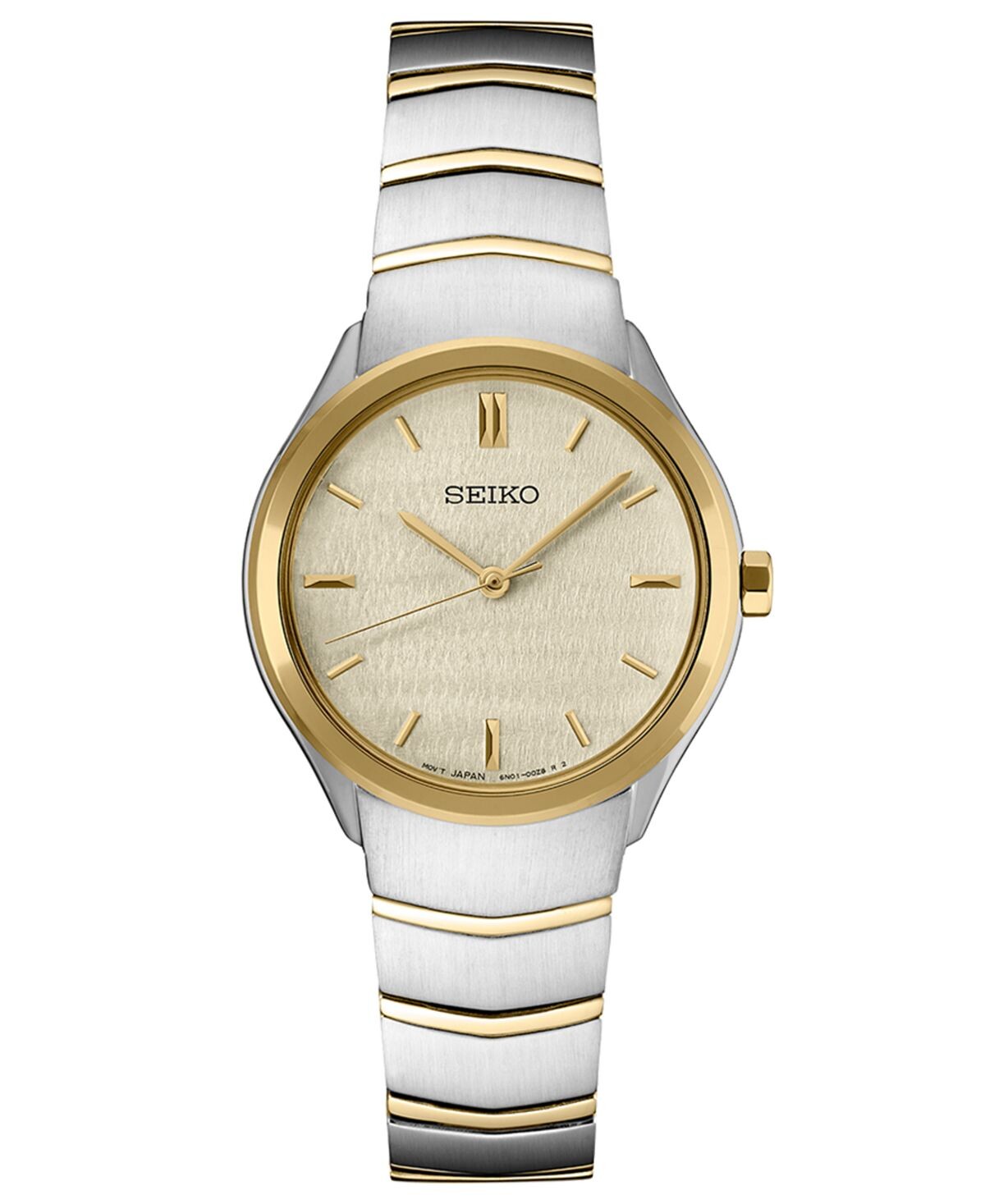 

Женские двухцветные часы-браслет из нержавеющей стали Essentials, 30 мм Seiko